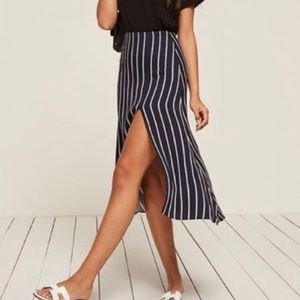 Reformation striped Midi skirt, size 2